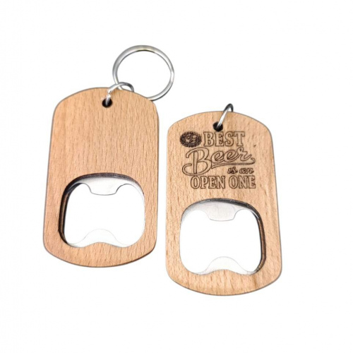 Beechwood Key Ring/ Bottle Opener